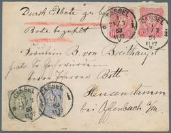 Deutsches Reich - Stempel: 1883, 2 X 10 Pfg., 20 Pfg. Und 50 Pfg. Auf Eilbrief Aus Cassel Mit Landzu - Maschinenstempel (EMA)