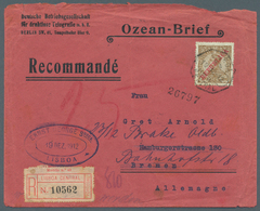 Deutsches Reich - Besonderheiten: 1912, Telegraphischer Ozean-Brief: Rotem Vordruck-Umschlag Und Ein - Sonstige & Ohne Zuordnung