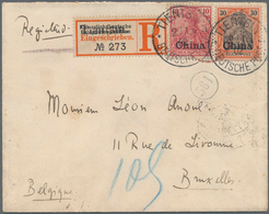 Deutsche Post In China: 1902. Registered Envelope Addressed To Belgium Bearing German China SG 24, 1 - Deutsche Post In China