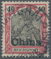 Deutsche Post In China: 1901, 40 Pf. Germania Reichspost Mit Aufdruck "China", Gestempeltes Exemplar - Deutsche Post In China