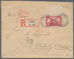 Deutsche Post In China: 1904, 1 Mark Reichspost/"China" Vom Oberrand Als Einzelfrankatur Auf Gesiege - Deutsche Post In China