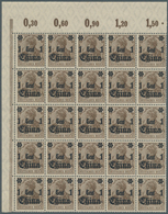 Deutsche Post In China: 1919, 1 Cent Auf 3 Pf, Stumpfer (rußiger) Aufdruck, Im Postfrischen 25er-Bog - China (offices)