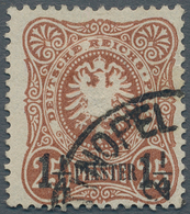 Deutsche Post In Der Türkei: 1887, 1 1/4 Auf 25 Pf. Orangebraun Mit Aufdruckfehler "1 Von Linkem 1/4 - Turkey (offices)