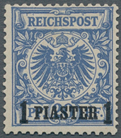 Deutsche Post In Der Türkei: 1889, 1 Pia Auf 20 Pf Lebhaftgrauultramarin Aufdruckwert Ungebraucht, E - Turquie (bureaux)