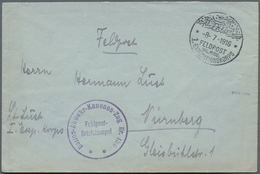 Deutsche Post In Der Türkei: 1916 (8.7.), "Mil. Miss.1.EXPEDITIOPNSKORPS" Auf FP-BRIEF Von Leutnant - Turquie (bureaux)