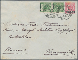 Deutsche Post In Der Türkei - Ganzsachen: 1889, Umschlag 20 P./10 Pf. Mit Beifrankatur 10 P./5 Pf. ( - Turkey (offices)