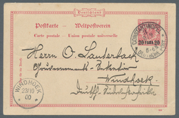 Deutsche Post In Der Türkei - Ganzsachen: 1900, Interkolonialkarte Von Konstantinopel Nach Windhuk, - Turquie (bureaux)