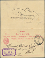 Deutsche Post In Der Türkei - Besonderheiten: Incoming Mail: 1895, Schweiz 10 C. Doppel-Ganzsachenka - Turquie (bureaux)