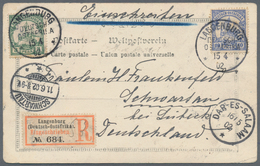 Deutsch-Ostafrika: 1901, 10 P. Und 3 P. Kaiseryacht Je Mit Stempel "LANGENBURG DOA 15.4.02" Als Port - Afrique Orientale