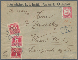 Deutsch-Ostafrika: 1905, 7 1/2 H. Kaiseryacht Mit Wasserzeichen Und Stempel "AMANI DOA 8.6.14" Auf U - Afrique Orientale