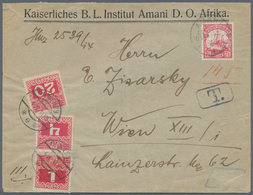 Deutsch-Ostafrika: 1905, 7 1/2 H. Kaiseryacht Mit Wasserzeichen Und Stempel "AMANI DOA 8.6.14" Auf U - German East Africa