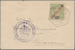 Deutsch-Ostafrika - Besonderheiten: 1914 (23.12.), 10 Reis Lourenco Marques (mit Rotem Aufdruck "REP - Afrique Orientale