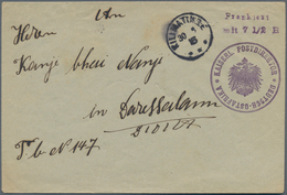 Deutsch-Ostafrika - Besonderheiten: 1916 (30.5.), Vorausfrankierung (violettes Dienstsiegel Des Post - Afrique Orientale