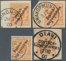 Deutsch-Südwestafrika: 1900. Lot Von 2x 25 Pf Krone/Adler In Beiden Farben Mit Stempeldaten VOR Juni - Duits-Zuidwest-Afrika