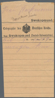 Deutsch-Südwestafrika: 1914 Telegraphie Des Deutschen Reiches Amt Swakopmund. Telegramm Aus Karibib - Sud-Ouest Africain Allemand