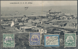 Deutsch-Südwestafrika - Stempel: 1909 DOA 2mal 4 H.u.1mal 20 Pf. Blau Auf Einschreibe-Karte M.prov.R - Duits-Zuidwest-Afrika