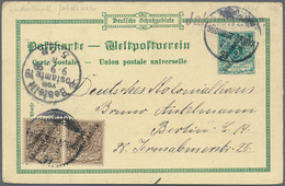 Deutsch-Südwestafrika - Stempel: 1800 (7.8.), Schwarzer Wanderstempel Miot Violettem Einzeiler "Jaka - German South West Africa