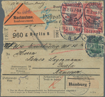 Deutsche Kolonien - Kamerun: 1913, 2 Mk. Rs. Mit Stempel DUALA 24.4.13 Auf Nachnahmepaketkarte Aus B - Kamerun