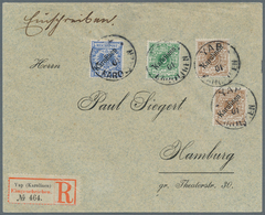 Deutsche Kolonien - Karolinen: 1899, 3 Pfg. Lebhaftorangebraun (2), 5 Pfg. Und 20 Pfg. Je Mit Diagon - Caroline Islands