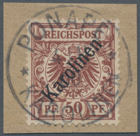 Deutsche Kolonien - Karolinen: 1899, 50 Pfg. Mit Diagonalem Aufdruck Mit Zeitgerechter Entwertung "P - Caroline Islands
