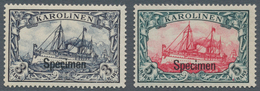Deutsche Kolonien - Karolinen: 1900, 3 Pfg. Bis 5 M. Kaiseryacht Mit Aufdruck "Specimen", Kompletter - Caroline Islands