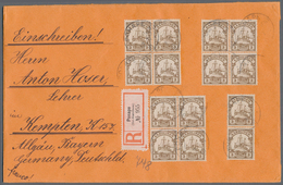 Deutsche Kolonien - Karolinen: 1900, 3 Pfg. Kaiseryacht, Drei Viererblocks Und Senkrechtes Paar Als - Carolines