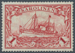 Deutsche Kolonien - Karolinen: 1900, Probedruck 1 M. Kaiseryacht Mit Wasserzeichen, Ungebraucht Mit - Caroline Islands