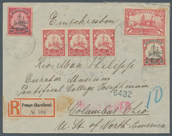 Deutsche Kolonien - Karolinen: 1900, 1 M., 80 Pfg., 40 Pfg. Und Waagerechter 3er-Streifen 10 Pfg. Ka - Carolines