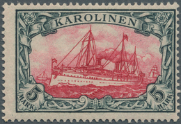 Deutsche Kolonien - Karolinen: 1900, 5 M Grünschwarz/dunkelkarmin Kaiseryacht, O.Wz., Postfrisch Mit - Carolines