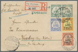 Deutsche Kolonien - Karolinen - Ganzsachen: 1901, 5 Pfg. Ganzsachenkarte Mit Zufrankatur 30 Pfg., 25 - Carolines