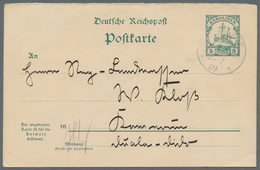 Deutsche Kolonien - Karolinen - Ganzsachen: 1901, 5 Pfg. Kaiseryacht Frage-Ganzsachenkarte Gebraucht - Isole Caroline