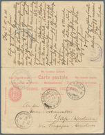 Deutsche Kolonien - Karolinen - Besonderheiten: Incoming Mail: 1900, Schweiz 10 C. Doppel-Ganzsachen - Caroline Islands