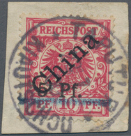 Deutsche Kolonien - Kiautschou: 1900, 2.Tsingtau-Aushilfsausgabe, 5 Pf. Auf 10 Pfg. Rot, Überdruck-T - Kiautchou