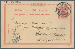 Deutsche Kolonien - Kiautschou - Ganzsachen: 1899 (8.5.), 10 Pfg. GA-Karte Krone/Adler Mit Aufdruck - Kiautschou