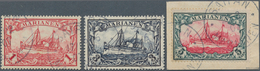 Deutsche Kolonien - Marianen: 1901. Schiffstype 5 Mark Auf Briefstück, Signiert Pfenninger, Dazu 3 M - Mariannes