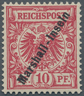 Deutsche Kolonien - Marshall-Inseln: 1899, 10 Pf. Wappen Dunkelrosa(rot) Tadellos Postfrisch. Aktuel - Marshalleilanden