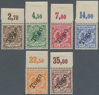 Deutsche Kolonien - Togo: 1897, 3 Pf. Bis 50 Pf. Mit Echtem Aufdruck „Togo” Vom Oberrand (im Rand Fa - Togo