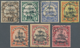 Deutsche Kolonien - Togo - Französische Besetzung: 1914, 05 Auf 3 Pfg. - 80 Pfg., Sieben Werte Kompl - Togo