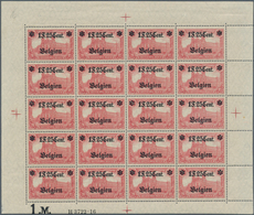 Deutsche Besetzung I. WK: Landespost In Belgien: 1916, 1 F. 25 Cent Auf 1 M. Mit Wertangabe Unterhal - Ocupación 1914 – 18