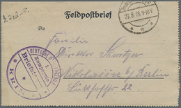 Feldpost 1. Weltkrieg: 1918, DEUTSCHE MARINE ABTEILUNG - KRIM 1. Kompanie, Seltener Briefstempel Fed - Autres & Non Classés