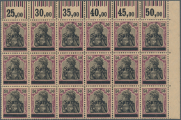 Deutsche Abstimmungsgebiete: Saargebiet: 1920, Postfrisches Bogenteil Zu 18 Marken Vom Rechten Obere - Unused Stamps