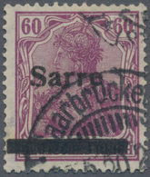 Deutsche Abstimmungsgebiete: Saargebiet: 1920, Germania-Sarre 60 Pfg. Rotlila, Type I, Sauber Gestem - Neufs