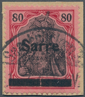 Deutsche Abstimmungsgebiete: Saargebiet: 1920, 80 Pf Germania Mit Aufdruck, Fehlerfrei Auf Kleinem B - Unused Stamps