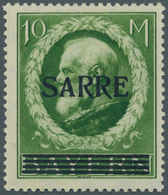 Deutsche Abstimmungsgebiete: Saargebiet: 1920: Bayern/Sarre 10 Mark Mit Abart "kleines A", Selten, S - Unused Stamps