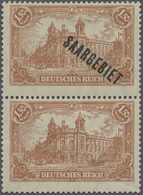 Deutsche Abstimmungsgebiete: Saargebiet: 1920 Deutsches Reich 1,50 M Braunocker Senkrechtes Paar, Ob - Unused Stamps