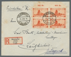 Deutsche Abstimmungsgebiete: Saargebiet: 1926, "80 C. Landschaften V" Als Oberrandviererblock Mit PL - Unused Stamps