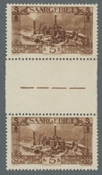 Deutsche Abstimmungsgebiete: Saargebiet: 1926, "5 Fr. Landschaften V" Als Senkr. Zwischenstegpaar In - Unused Stamps