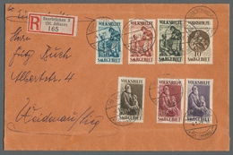 Deutsche Abstimmungsgebiete: Saargebiet: 1928, "Volkshilfe", Komplett Auf Satz-R-Brief "Saarbrücken - Neufs