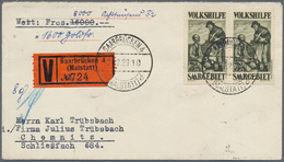 Deutsche Abstimmungsgebiete: Saargebiet: 1929, "Das Almosen" 3 Fr. Waagerechtes Paar Als Seltene Meh - Unused Stamps