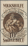 Deutsche Abstimmungsgebiete: Saargebiet: 1928, 10 Fr. Madonna Mit Klarem Stempel "Saarbrücken 3 *d 1 - Neufs